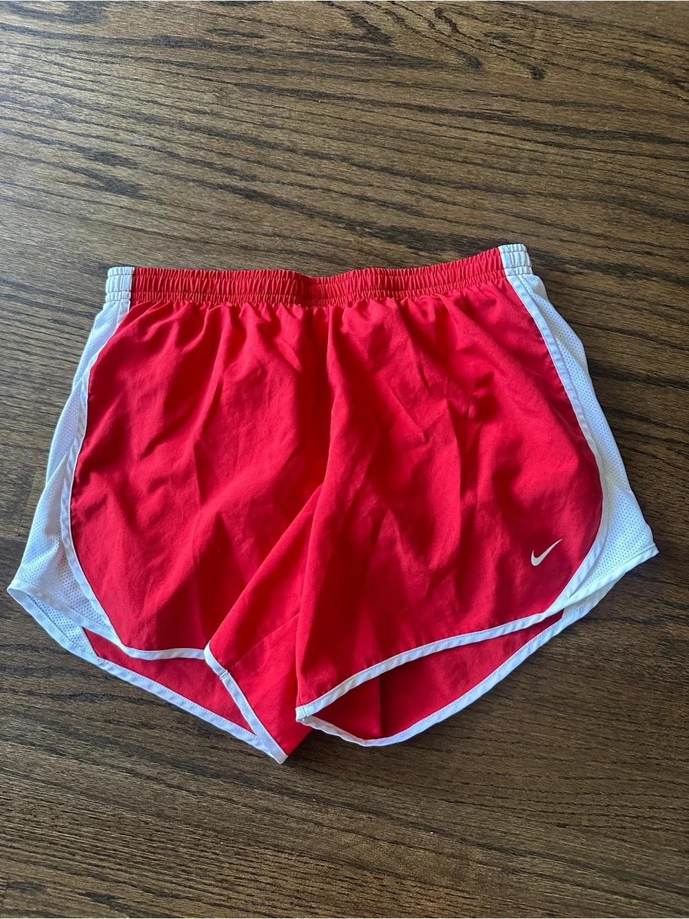 Nike Women’s Red Athletic Running Shorts with White Trim